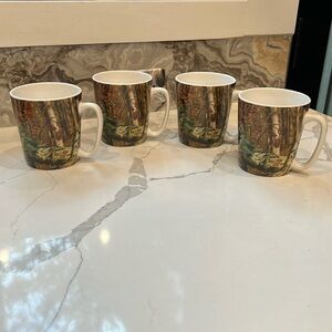 Set of 4 Mossy Oak 15.8oz Break Up Infinity Green Stoneware Cups - New